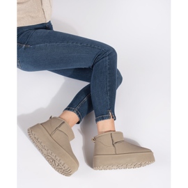 Seastar Beige isolerade snöstövlar för kvinnor med plattform 2