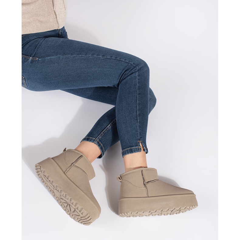 Seastar Beige isolerade snöstövlar för kvinnor med plattform 2