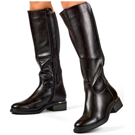 Svarta damstövlar i ekoläder för vintern 2