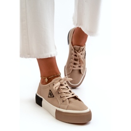 MSMG Låga sneakers för kvinnor, bruna 1