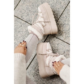 Plattformsnöskor med snörning Ljusbeige Izathiel 2