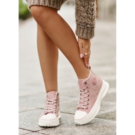 Isolerade sneakers för kvinnor på Big Star-plattformen OO274071 Rosa 2