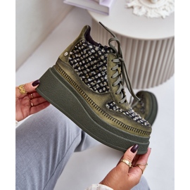 Läderstövlar på plattform och kil Maciejka 06759-09 Grön 1