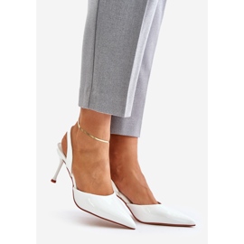 Vita patentstiletter med öppen klack Emmizola 1