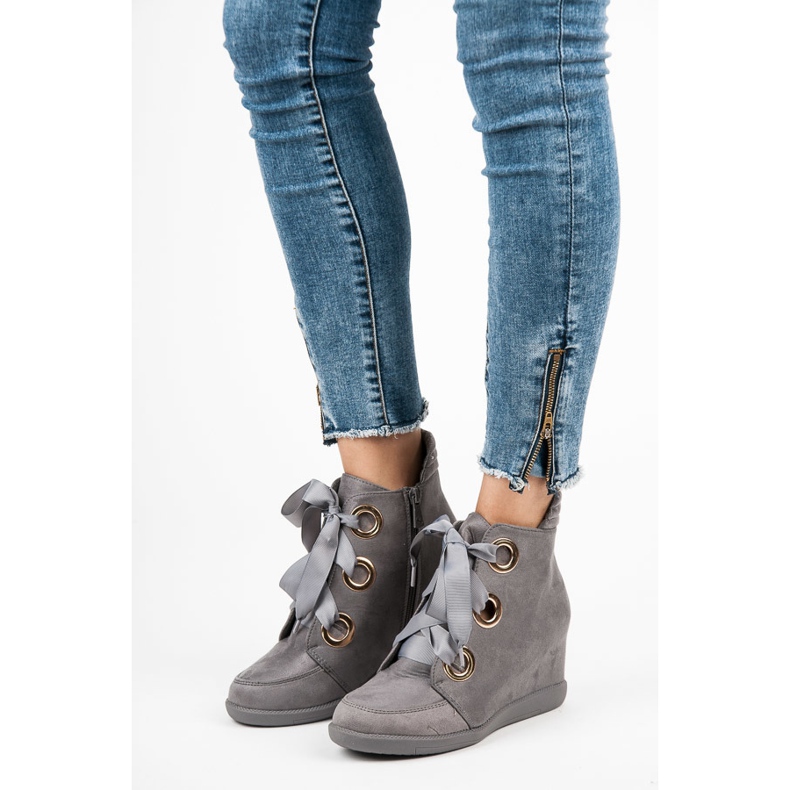 Kylie Ankelkängor med band grå 1