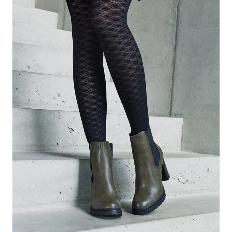 Gröna slip-on ankelboots av Motena eko-läder 2