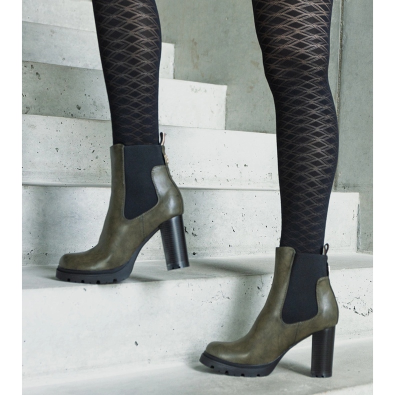 Gröna slip-on ankelboots av Motena eko-läder 1