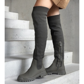 Gröna tygstövlar med en matt finish Scarlett 1