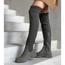 Gröna tygstövlar med en matt finish Scarlett 2