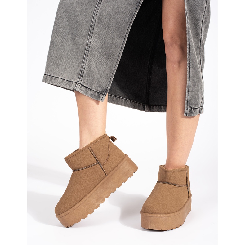 Seastar Beige isolerade snöstövlar för kvinnor med plattform 2