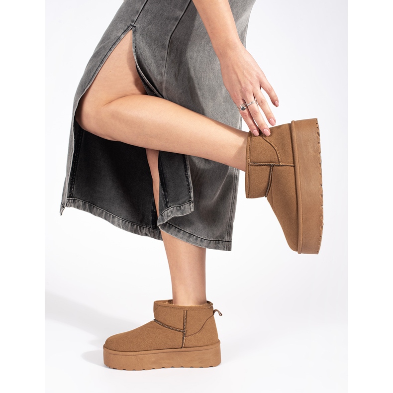 Seastar Beige isolerade snöstövlar för kvinnor med plattform 1