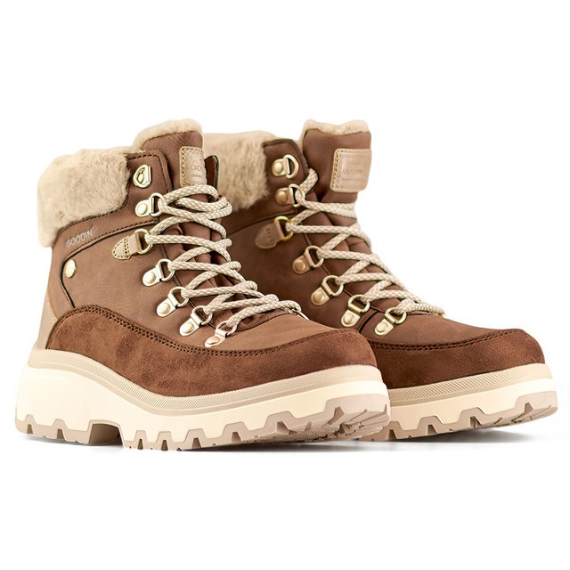 Bruna vandringsstövlar, isolerade vinterstövlar med snörning 1