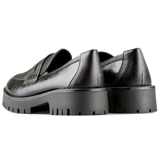Svarta dam loafers med tjock sula, svarta dam loafers 1