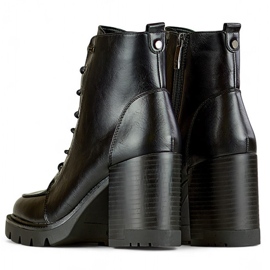 Högklackade snörstövlar för damer, isolerade vinterskor svart 1