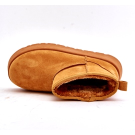 News Låga kvinnors snöstövlar på plattformen isolerad med kamelpäls brun 1