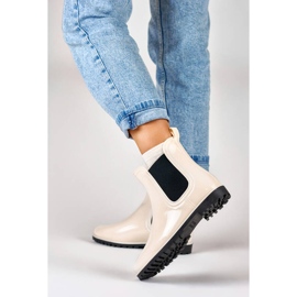 Chelsea-stövlar för kvinnor, beige, DC21BE 2