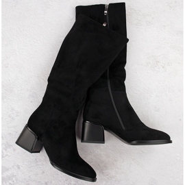 Svarta mocka damstövlar med block Filippo DKZ6603 1