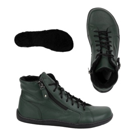 Olivier Barfota vinterläderskor för kvinnor 1261 grön 1