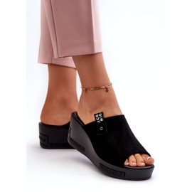 Vinceza flip-flops med hög wedge för kvinnor, svart 2