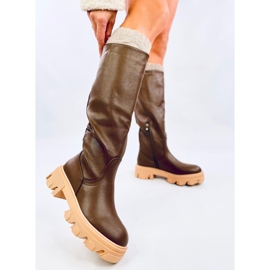 Hewes Army Green chunky boots grön 2