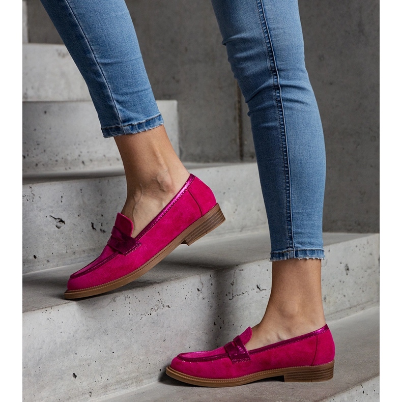 Rosa sammetsmockasiner med glänsande inlägg från Leonolena 1
