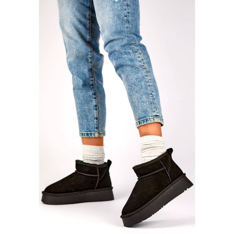 Snöskor i mocka för kvinnor, svarta XF-159B 2