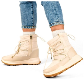 Snöskor för plattform för kvinnor, beige 24-16321BE 1