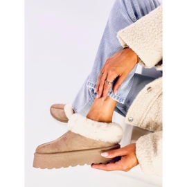 Yogi Khaki korta snöstövlar med päls beige 1