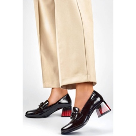 Eleganta lackskor för kvinnor med hög klack, svart GD-FL477-B 2