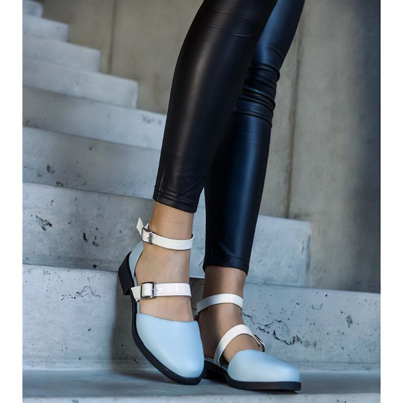 Blå balettlägenheter med Josiane-spänne 2