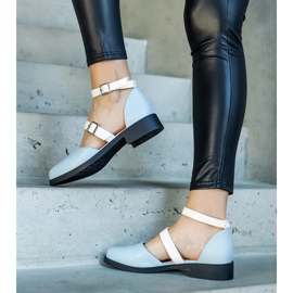 Blå balettlägenheter med Josiane-spänne 1