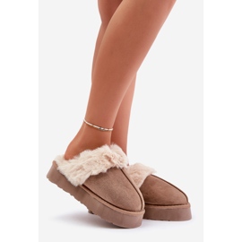 Snöskor för kvinnor med tjock sula och päls, mörkbeige Doriola 1