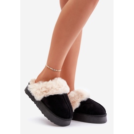 Svarta Doriola snöstövlar för kvinnor på en tjock sula med päls 1