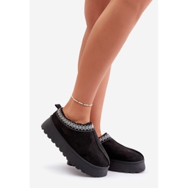Svarta tamilda plattformsnöskor med broderi 1