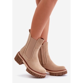Beige Isolerad dragkedja Chelsea Boots Linneviae 1