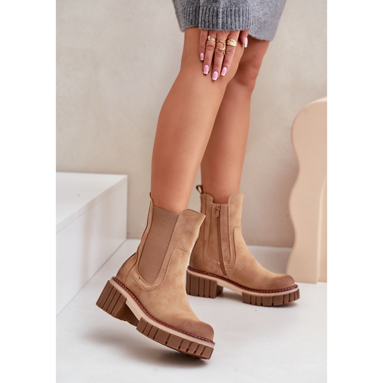 Camel Linneviae Isolerade Chelsea Boots Med Dragkedja brun 2