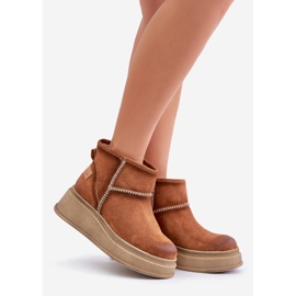 Snöskor i lädermocka på plattform och kilar Brun Maciejka 06769-29 Brun 1