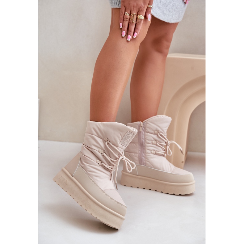 Plattform Snow Boots Med Dragkedja Big Star OO274885 Beige 2