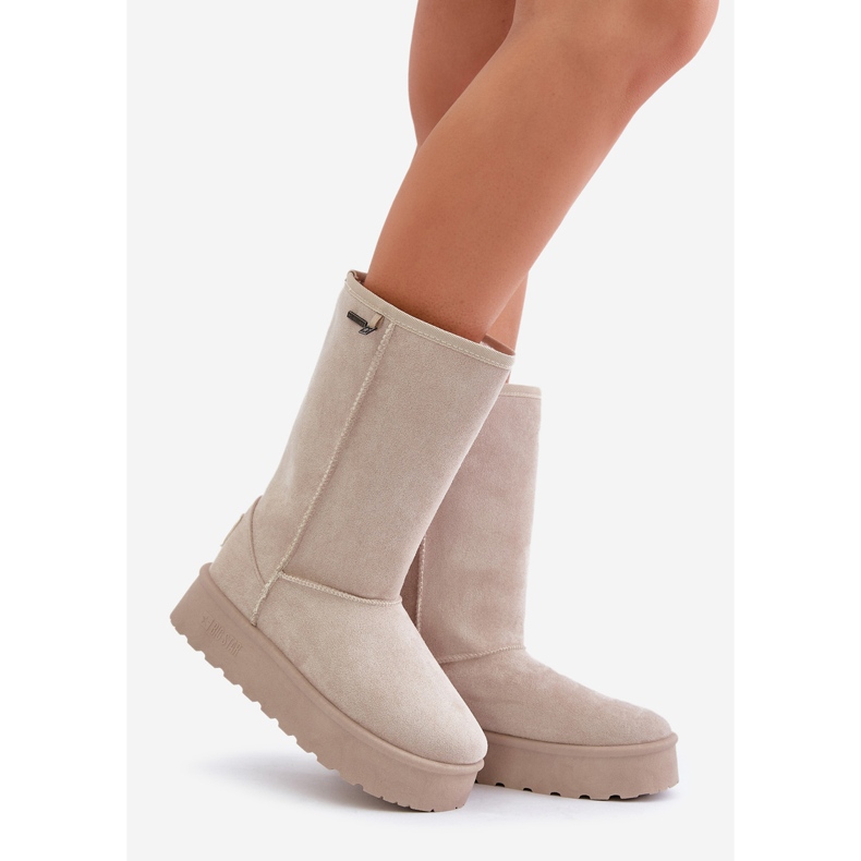 High Platform Snow Boots Big Star OO274894 Ljus beige 1