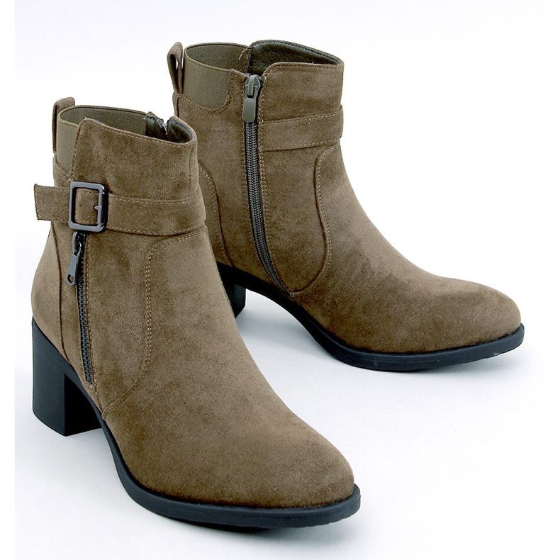 Klassiska högklackade ankelboots från Irving Green grön 1