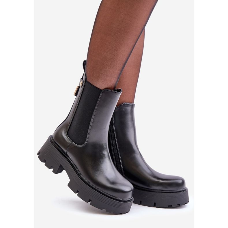 Chelsea boots med dragkedja, Eco Leather Black Ninnet svart 1