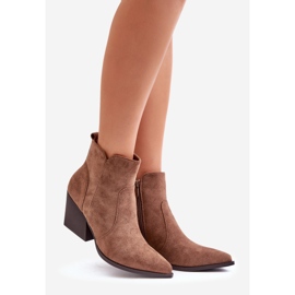 Isolerade Cowboystövlar i ekomocka med dragkedja, brun Virtris 1