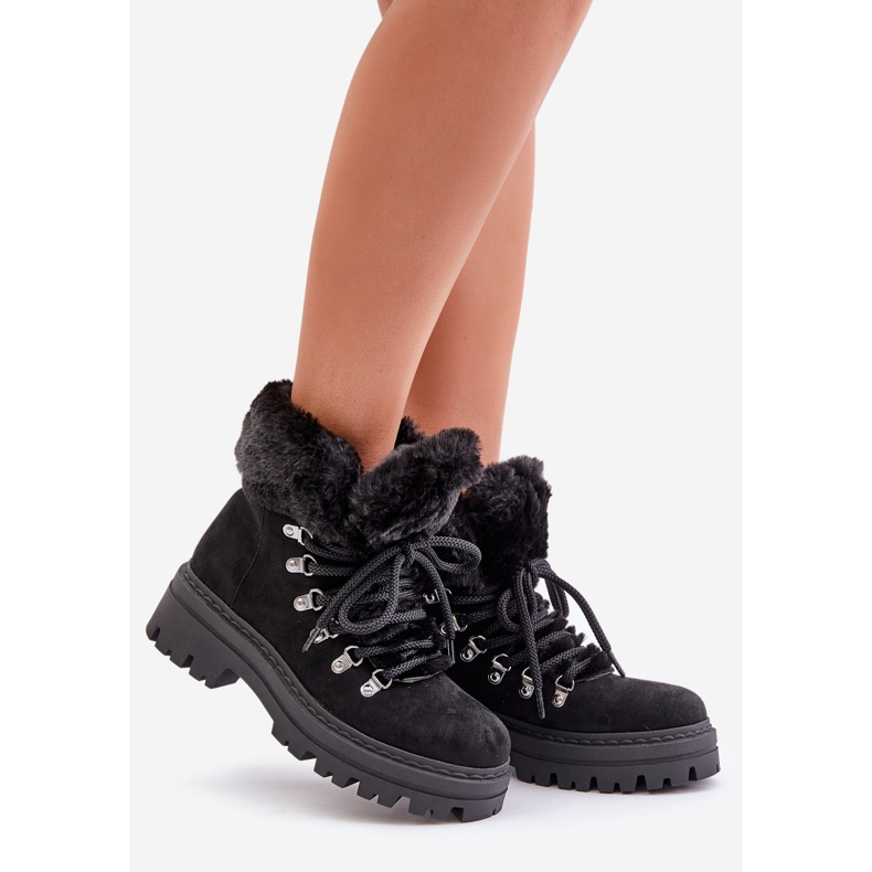 Snörfångare för kvinnor med päls, svart vaminia 1