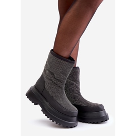 Svarta Avivina dekorerade snöstövlar med plattform och platt klack 1