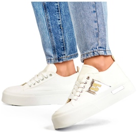 Låga sneakers med tjock sula, vit LY100W 1