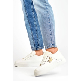 Låga sneakers med tjock sula, vit LY100W 2