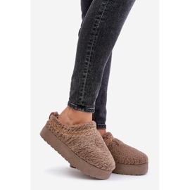 Plattformsnöboots med päls, fårskinnstyp, mörkbeige Mesirra 1
