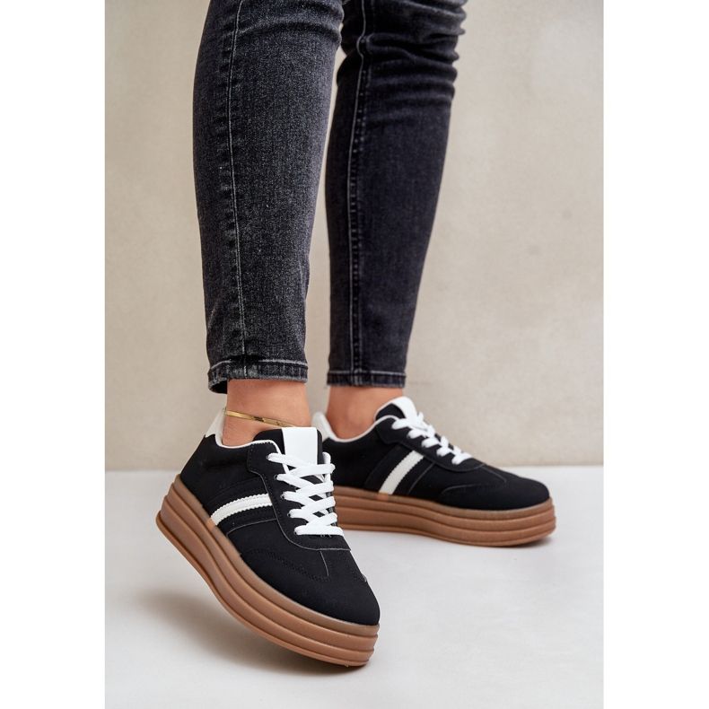 Platform Sneakers dam Svarta Dravinnia 1