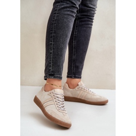 Zazoo N1068 Låga Sneakers i mocka för kvinnor, Beige 2