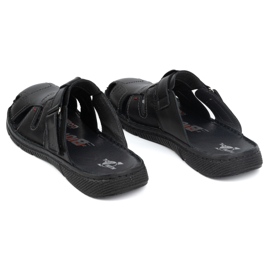 Skinntofflor för män KAMPOL Polskie stogie 221KAM svart 3